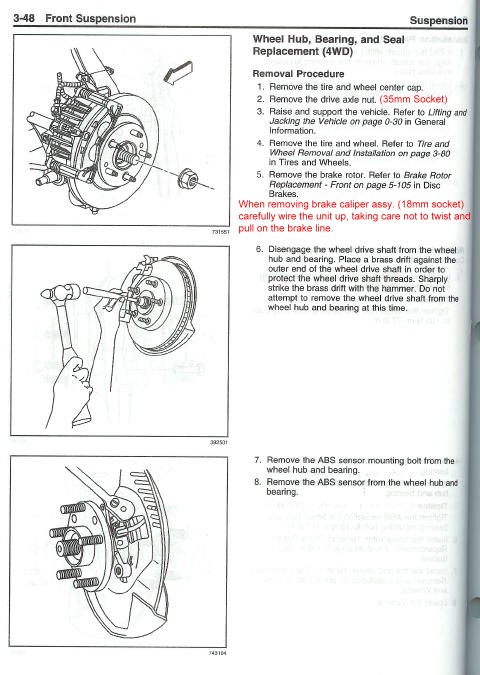 2003 trailblazer wheel hub bearing info